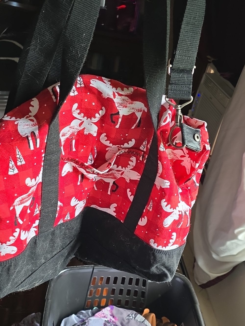 thirty-one Red and White Canvas Tote with Black Interior